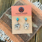 Turquoise & Sterling Silver Thunderbird Dangle Earrings