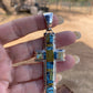 Natural Blue Moon Turquoise & Sterling Silver Navajo  Cross Pendant