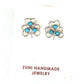 Zuni Sterling Silver & Turquoise Clover Stud Earrings