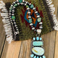 Navajo Sterling Silver & Carico Lake Turquoise Beaded Necklace