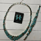 James Manygoats Inlay #8 Turquoise Necklace Bracelet Earrings Set