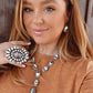 Samson Etsitty Navajo Sterling Silver & White Buffalo Lariat Necklace & Earrings Set