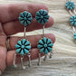 Zuni Sterling Silver & Turquoise Petit Point Necklace & Dangle Earring Set Signed