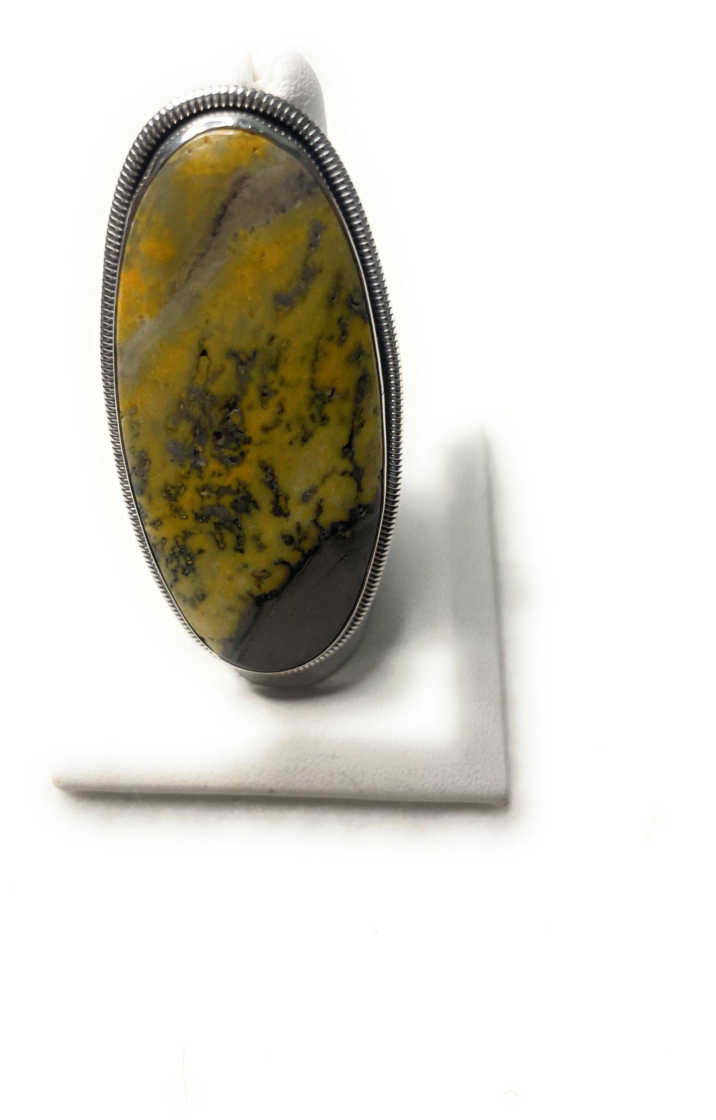 Navajo Bumble Bee Jasper And Sterling Silver Adjustable Ring Signed