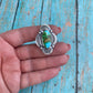 Navajo Sonoran Mountain Turquoise And Sterling Silver Statement Ring Size 7