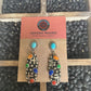Navajo Sterling Silver Multi Stone Cross Dangle Earrings Signed