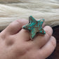 Navajo Sterling Silver & Turquoise Star Rings Signed P Yazzie