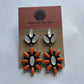 Navajo Spiny, Pearl & Sterling Silver Dangle Earrings Signed Jacqueline Silver
