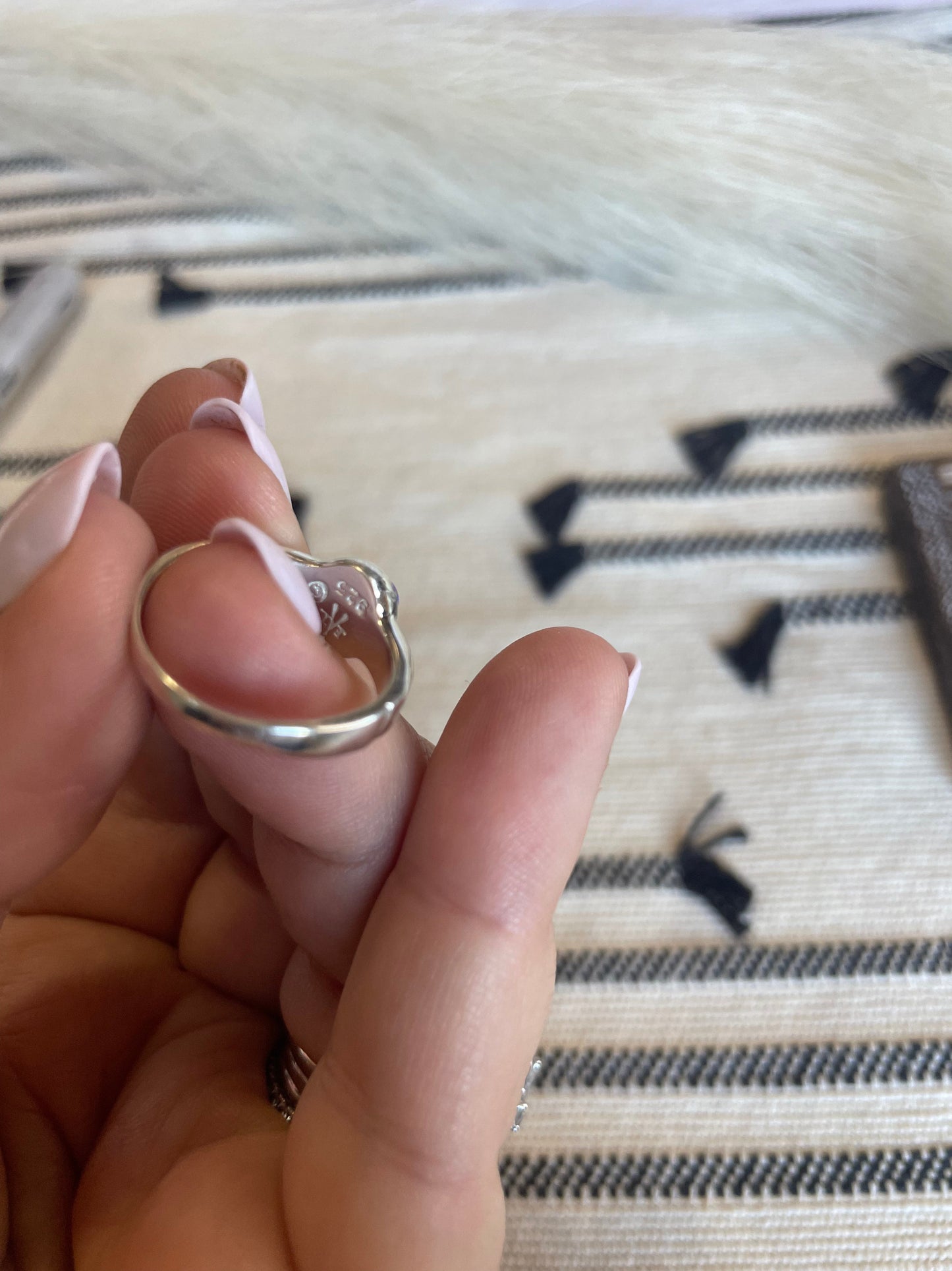 Navajo Sterling Silver & Blue Opal Inlay Ring