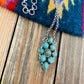 Handmade Sterling Silver & Turquoise Cluster Necklace