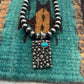 Beautiful Navajo Turquoise & Sterling Silver Cross Pendant Signed A Douglas