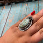 Old Pawn Navajo Sterling Silver & Turquoise Ring Size 8.5