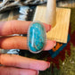 Navajo Gold Canyon Turquoise & Sterling Silver Adjustable Ring by Wydell Billie