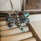Handmade Sterling Silver & Turquoise Dragonfly Adjustable Ring Signed & Stamped