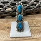 Navajo Turquoise And Sterling Silver Statement Ring Sz 9