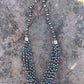 Navajo Kingman Turquoise & Sterling Silver Necklace 6-8mm