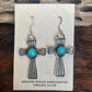 Navajo Turquoise And Sterling Silver Cross Earrings
