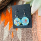 Vintage Old Pawn Zuni Multi Stone & Sterling Silver Inlay Sun Face Earrings