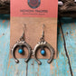 Navajo Sterling Silver Turquoise Naja Dangle Earrings Signed