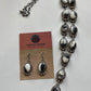 Samson Etsitty Navajo Sterling Silver & White Buffalo Lariat Necklace & Earrings Set