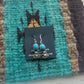 Navajo Sterling Silver And Turquoise Dangles Signed