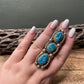 Navajo Turquoise And Sterling Silver Statement Ring Sz 8.5