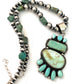 Navajo Sterling Silver & Carico Lake Turquoise Beaded Necklace