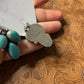 Beautiful Navajo Sterling Silver 3 Stone Turquoise Dangle Earrings