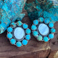 Handmade Kingman Turquoise & Mother of Pearl Post Earrings