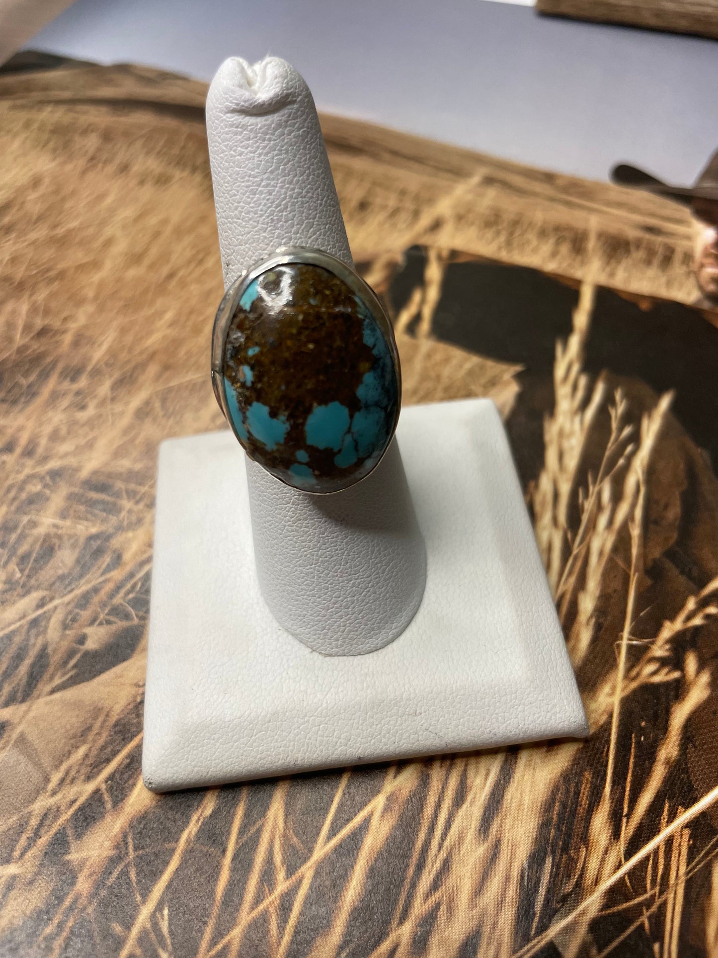 Navajo Turquoise And Sterling Silver Ring Sz 7