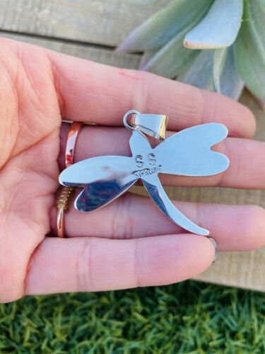 Handmade Multi Stone And Sterling Silver Inlay Dragonfly Pendant - Sterling Silver Diva