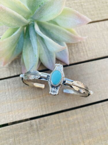 Navajo Handmade Turquoise And Sterling Silver Cuff Bracelet - Sterling Silver Diva