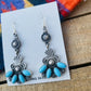 Native American Navajo Turquoise And Sterling Silver Dangle Earrings - Sterling Silver Diva