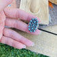 Native American Zuni Turquoise & Sterling Silver Petit Point Ring Size 8.5 - Sterling Silver Diva