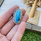 Native American Navajo Turquoise & Sterling Silver Ring Size 10 - Sterling Silver Diva