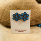 Native American Zuni Turquoise And Sterling Silver Petit Point Stud Earrings - Sterling Silver Diva