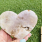 Natural Brazilian Agate Druzy Hand Carved Heart - Sterling Silver Diva