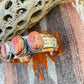 Navajo Orange Spiny, Copper Sterling Silver Cuff Bracelet Signed - Sterling Silver Diva