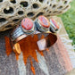 Navajo Orange Spiny, Copper Sterling Silver Cuff Bracelet Signed - Sterling Silver Diva